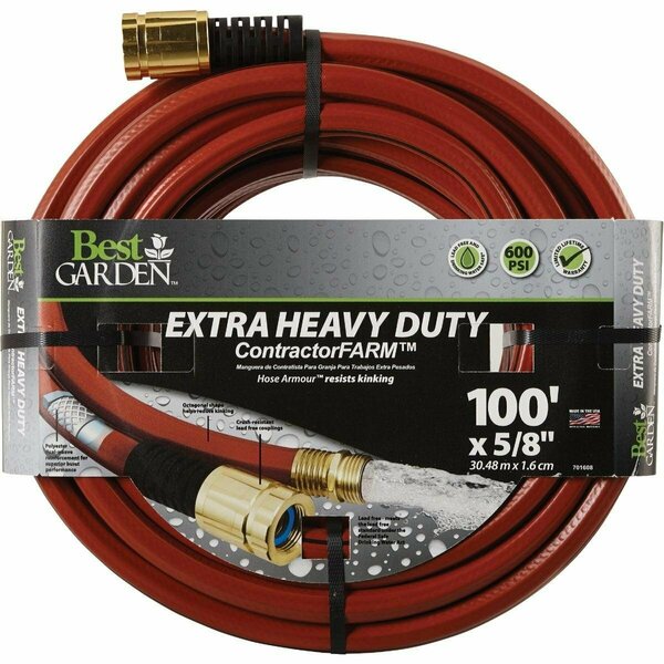 Best Garden 5/8 In. Dia. x 100 Ft. L. Drinking Water Safe Contractor Hose DBELCF58100